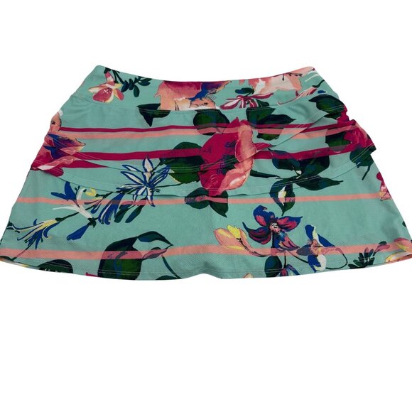 Zelos Floral Print Skort Women's sz Medium Polyester Athletic - Picture 5 of 6